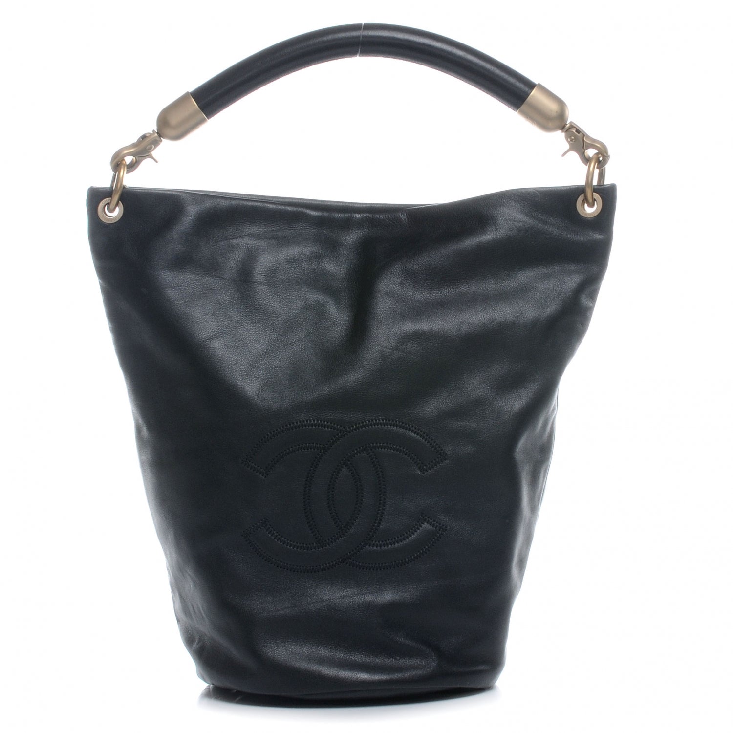 Chanel Calfskin CC Bucket Bag Black 1 of 7