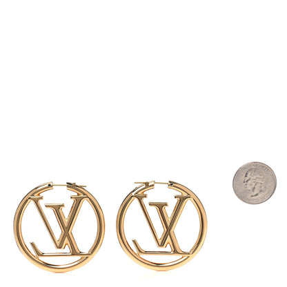 Louis Vuitton Metal Louise Hoop Earrings Gold 2 of 5