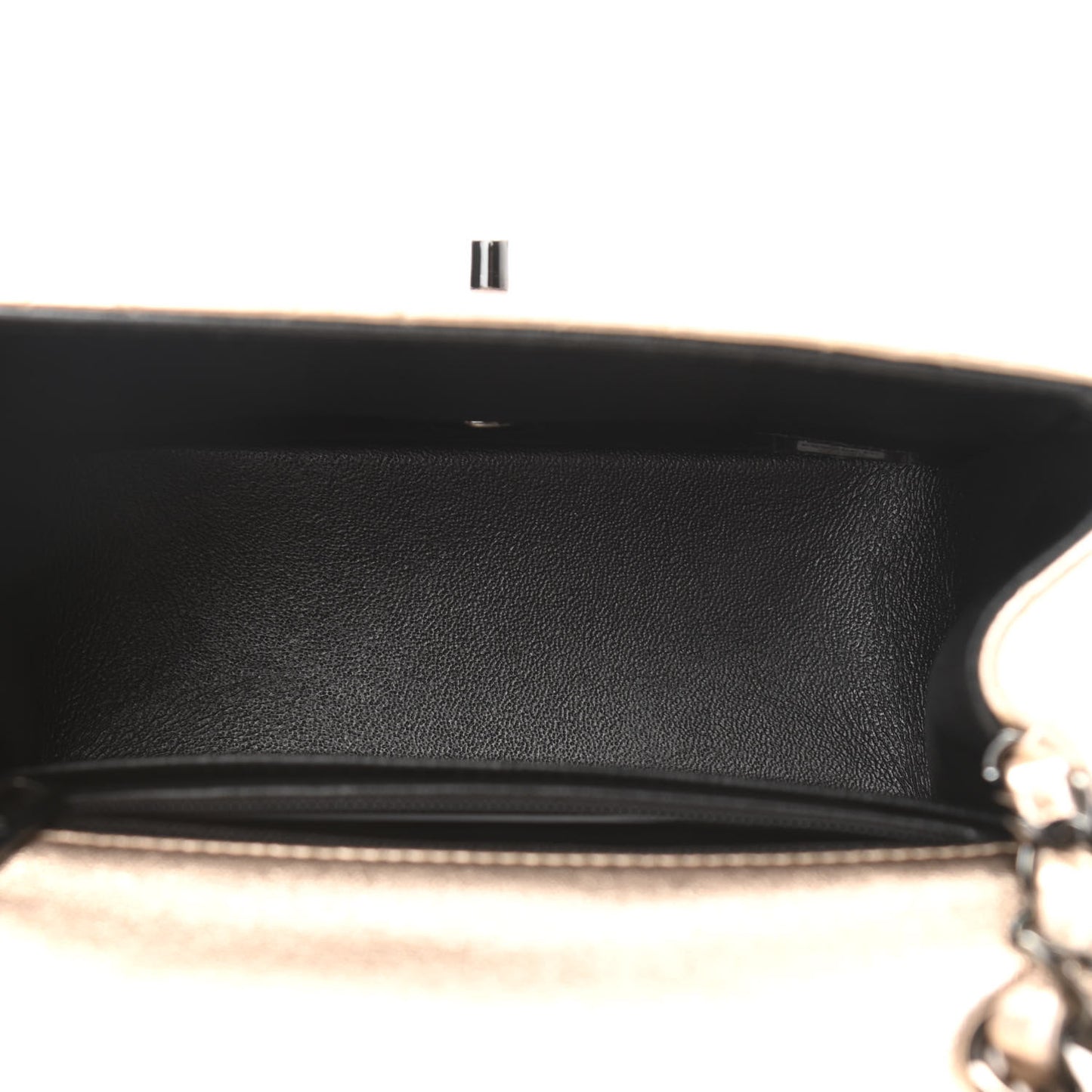 Metallic Lambskin Quilted Mini Square Flap Gold Black