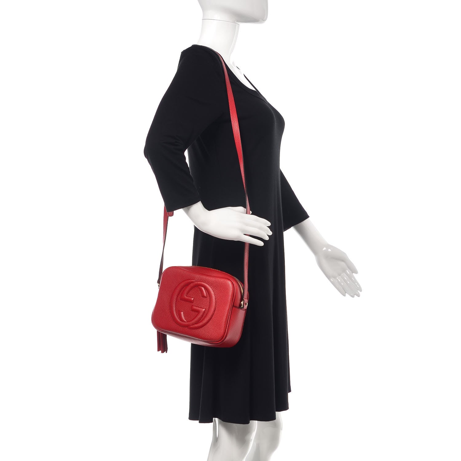 Gucci Pebbled Calfskin Small Soho Disco Bag Tabasco Red 2 of 9