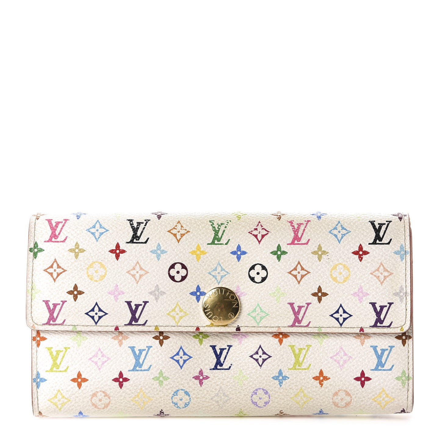 Monogram Multicolor Sarah Wallet White