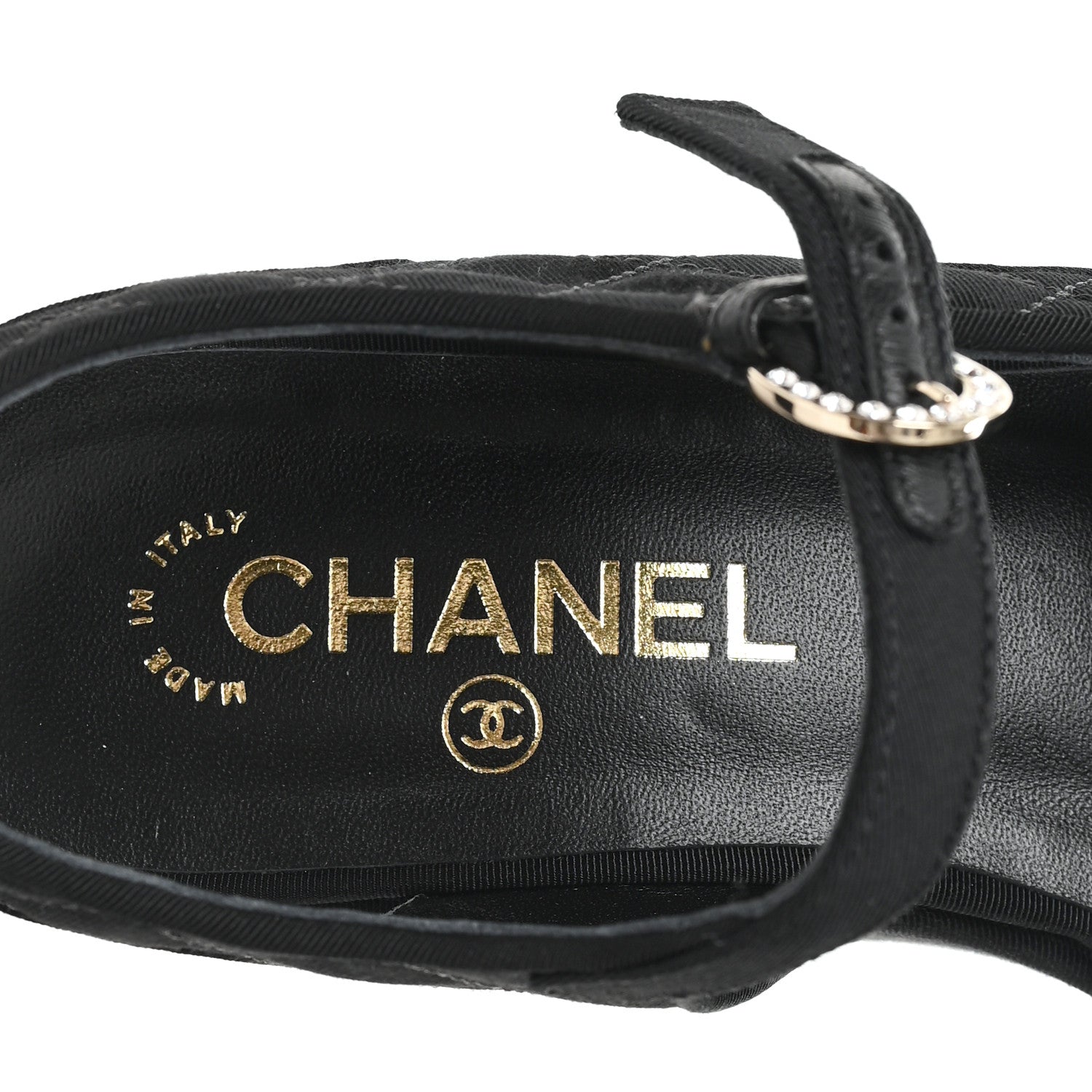 Chanel Grosgrain Quilted Crystal CC Platform Sandals 39.5 Black 8 of 10
