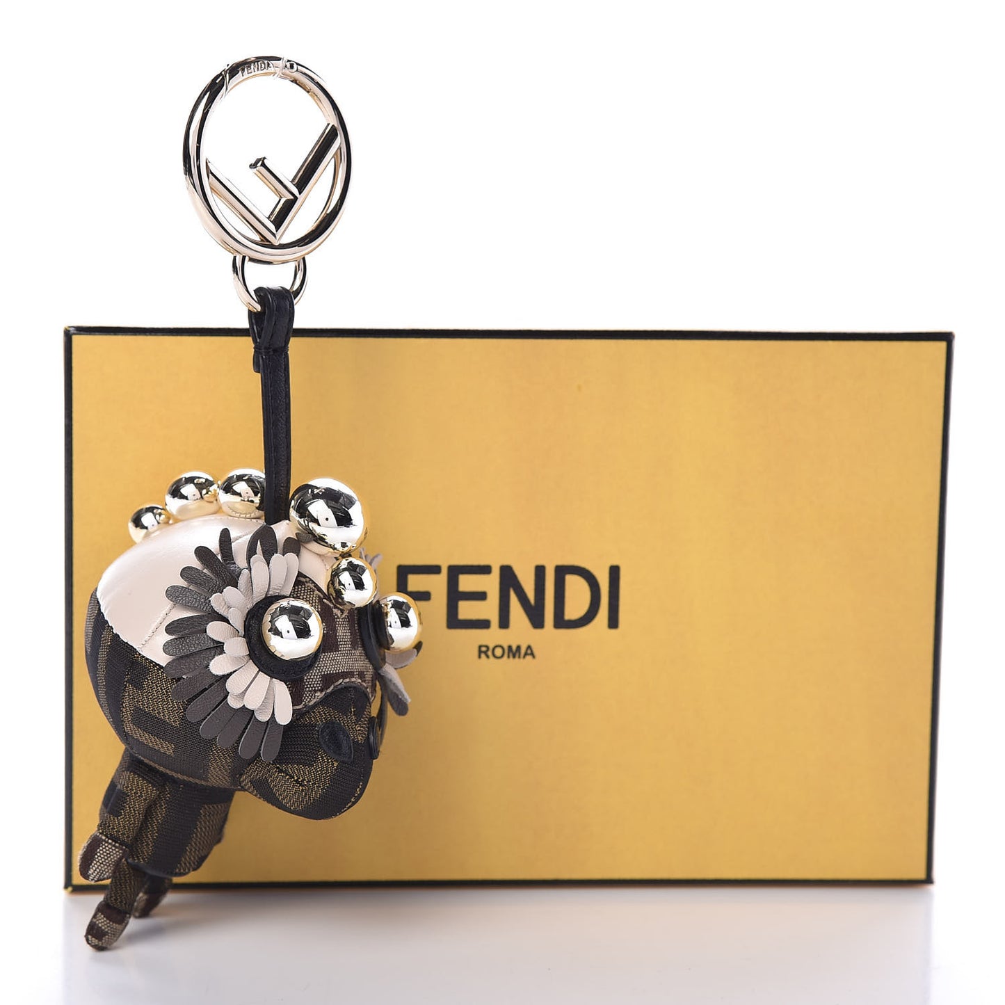 Nappa Zucca Zucchino Pearl F is Fendi Space Monkey Bag Charm Camelia Carbone Mogano Panna