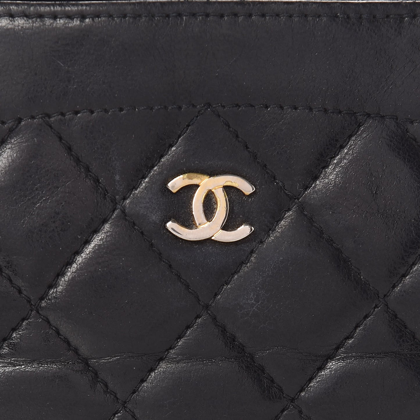 Lambskin Quilted CC Shoulder Bag Black
