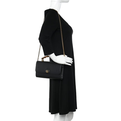 Gucci Wonka Grain Calfskin Mini Diana Bamboo Top Handle Shoulder Bag Black 2 of 9