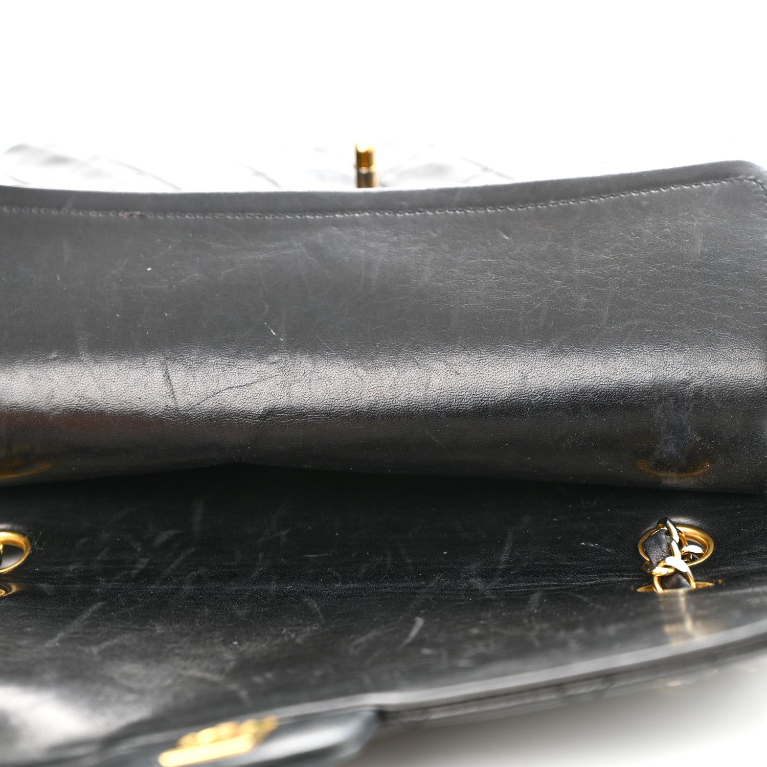 Chanel Lambskin Quilted Medium Double Flap Black 12 of 14