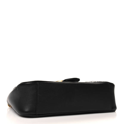 Gucci Calfskin Matelasse Small GG Marmont Shoulder Bag Black 4 of 12