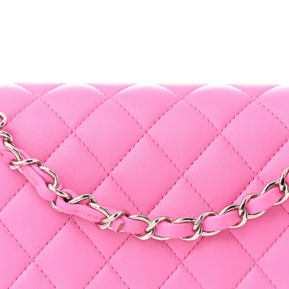 Chanel Lambskin Quilted Medium Double Flap Neon Pink 8 of 10