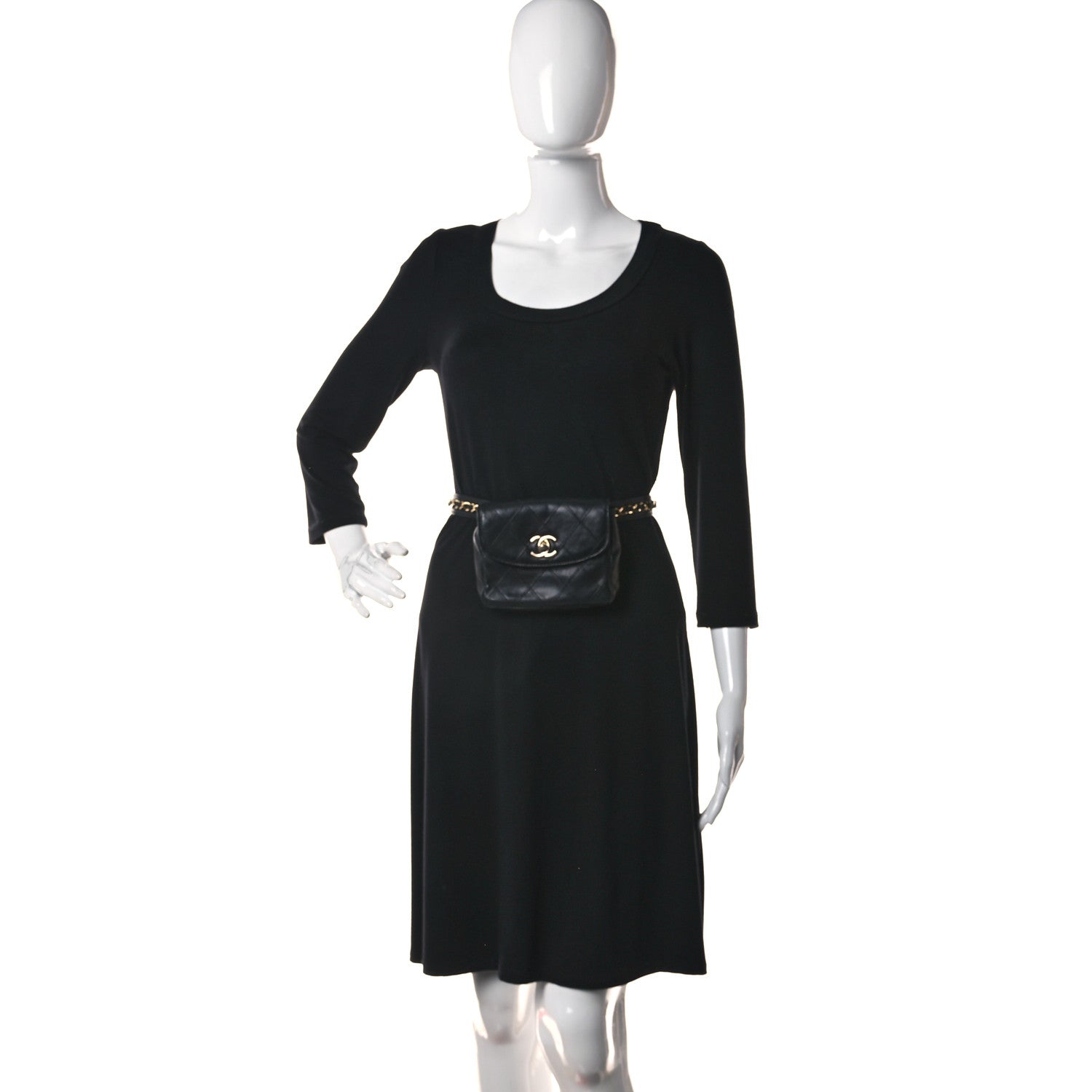 Chanel Calfskin Quilted Flap Waist Belt Bag 75 30 Black 2 of 11