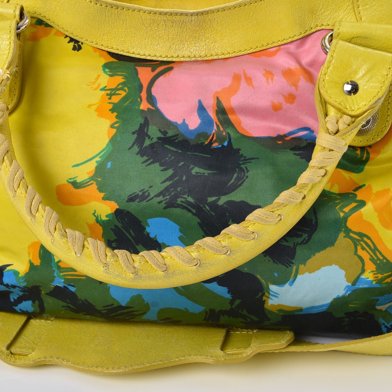 Balenciaga Agneau Canvas Floral Giant 21 Silver Hardware City Bouton D or 25 of 34