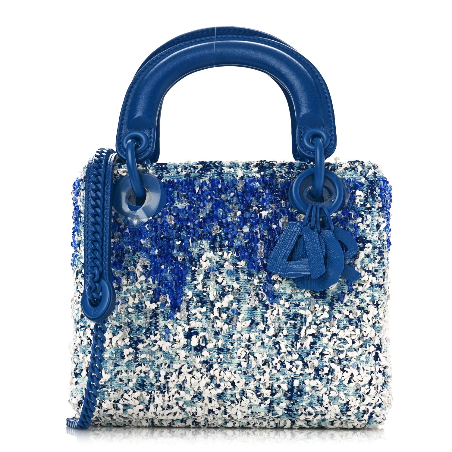 Christian Dior Knit Beaded Chong Hyun Ha Art Mini Lady Dior Blue