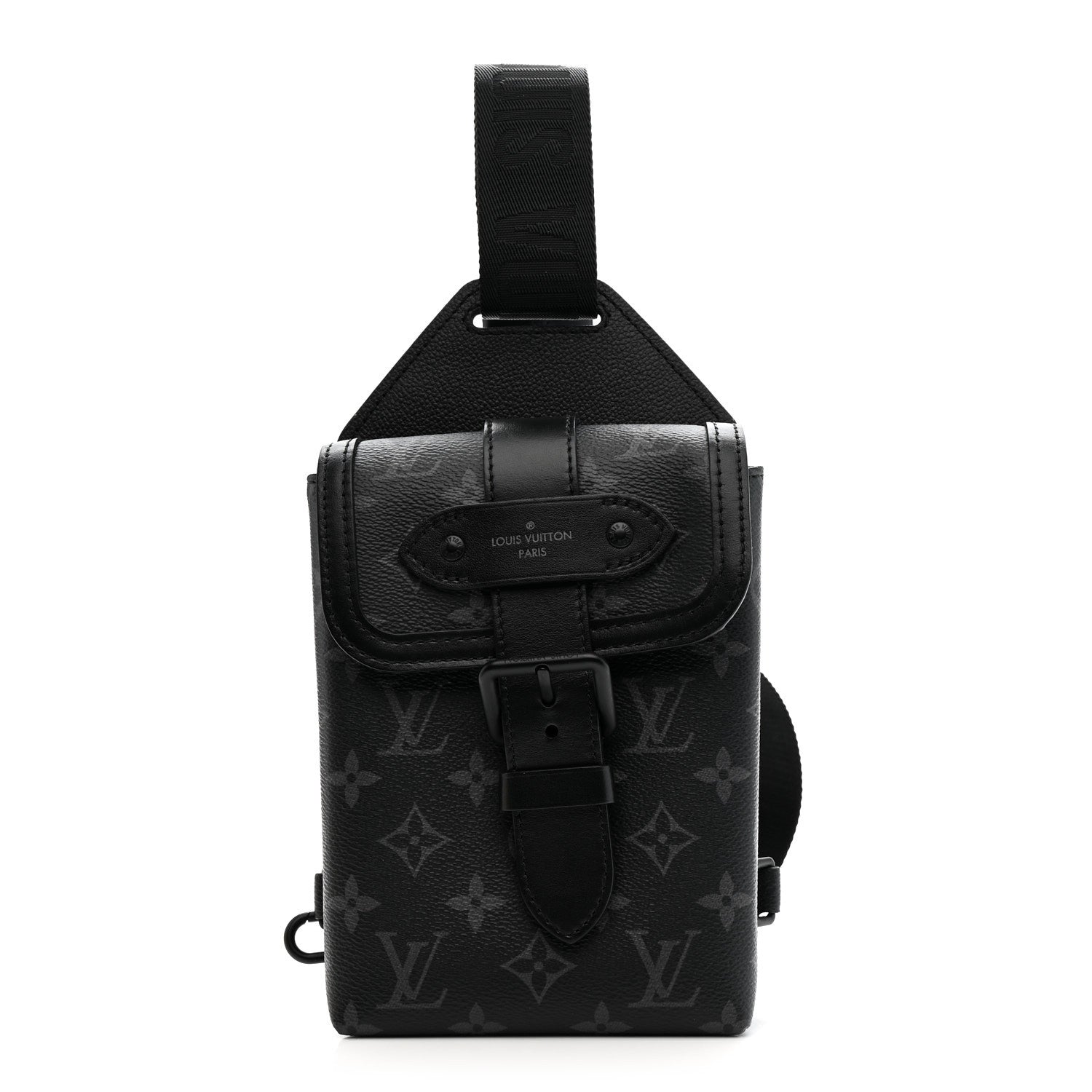 Louis Vuitton Monogram Eclipse Saumur Slingbag Black 1 of 9