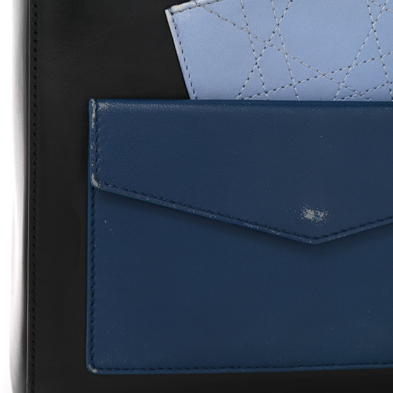 Christian Dior Calfskin Pockets Medium Lady Dior Blue 10 of 12