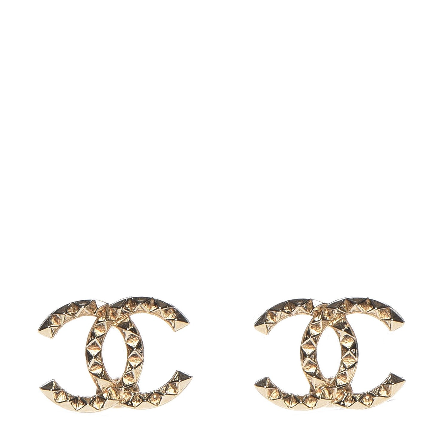 Studded CC Earrings Gold