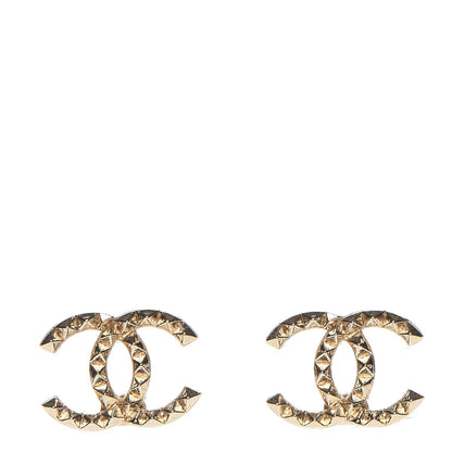 Chanel Studded CC Earrings Gold 1 of 5