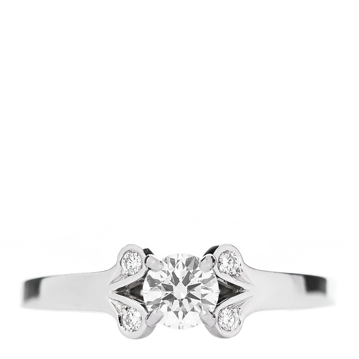 Cartier Platinum Diamond .28ct Ballerine Solitaire Engagement Ring 48 4.5 1 of 7