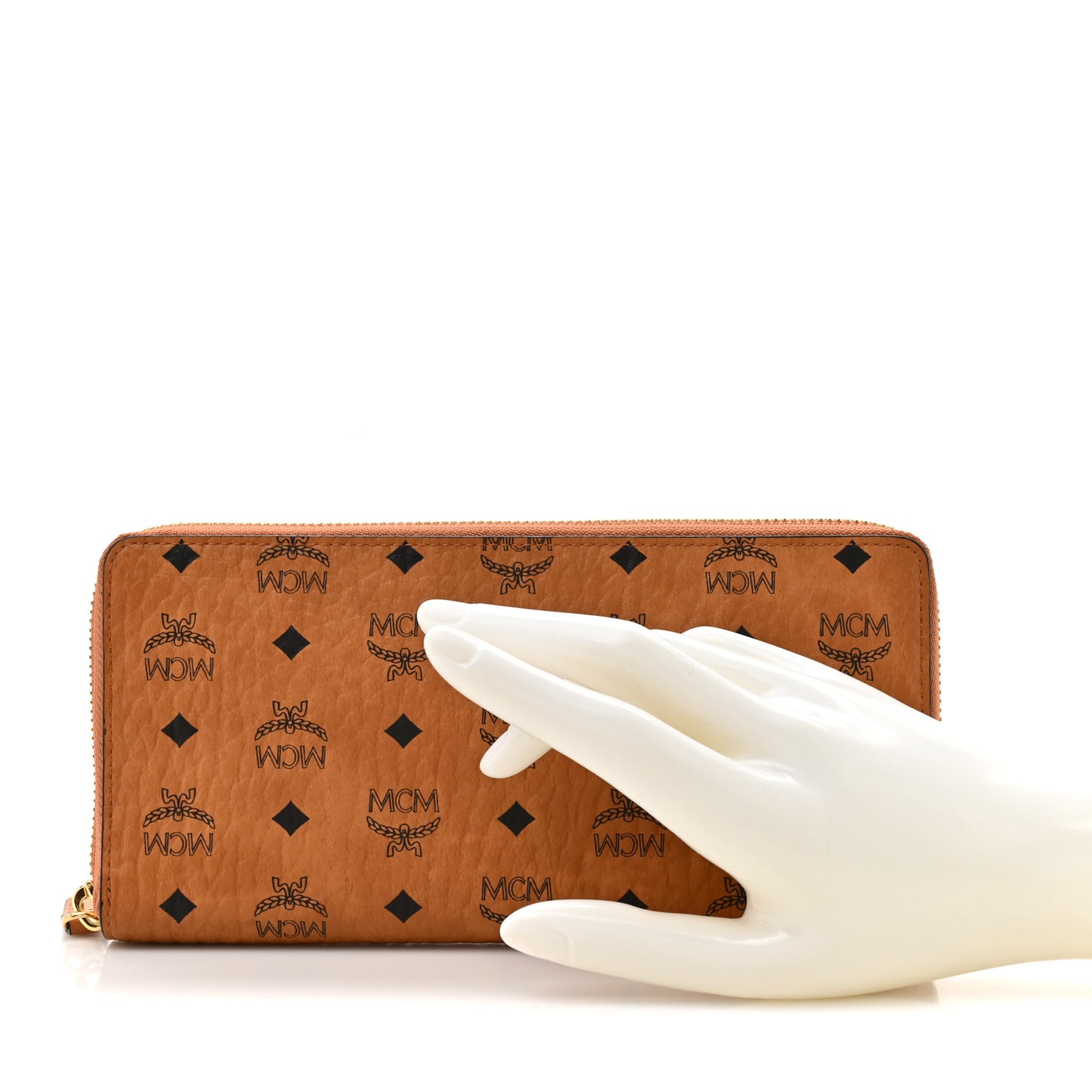 Visetos Large Zip Around Wallet Cognac