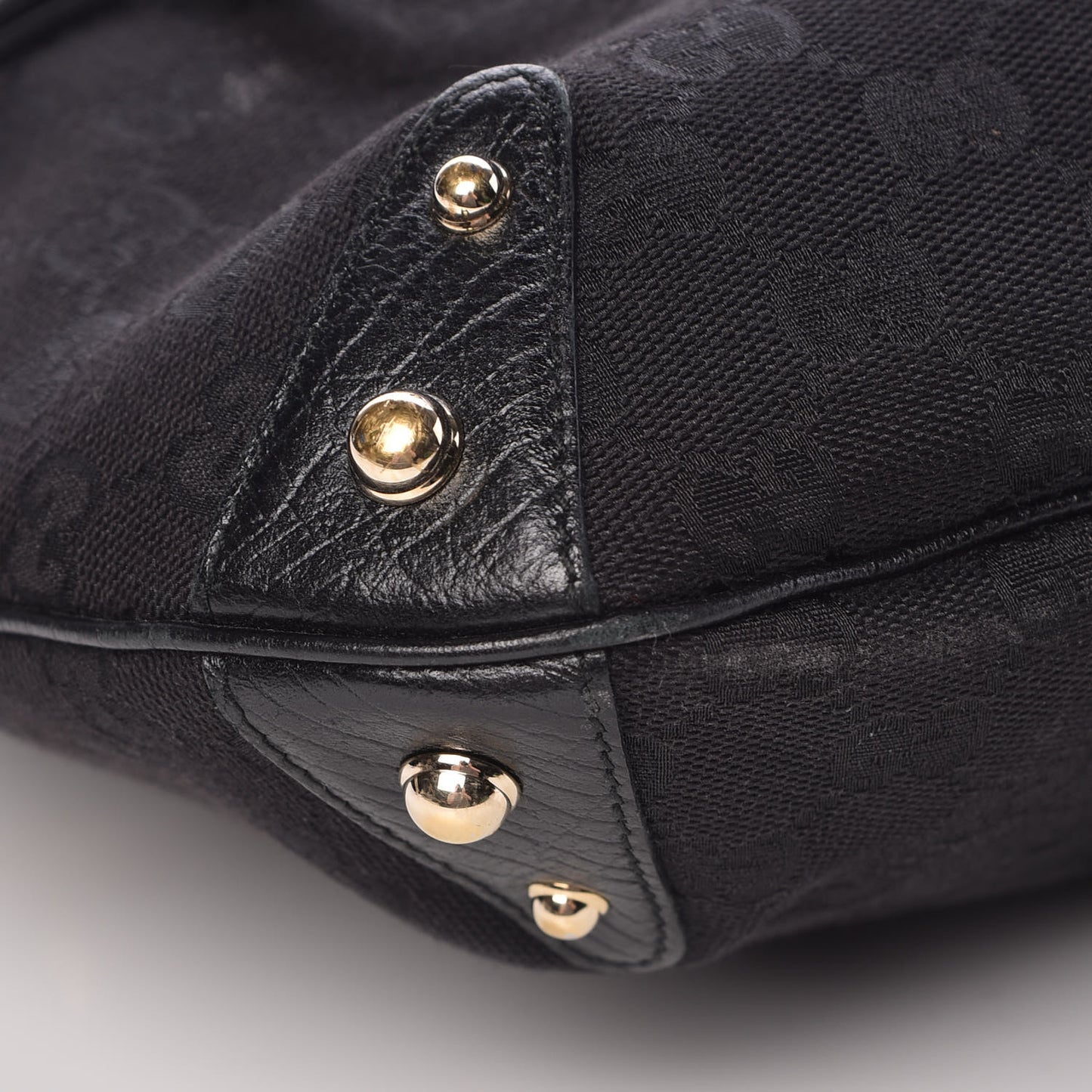 Monogram Large Horsebit Web Hobo Black