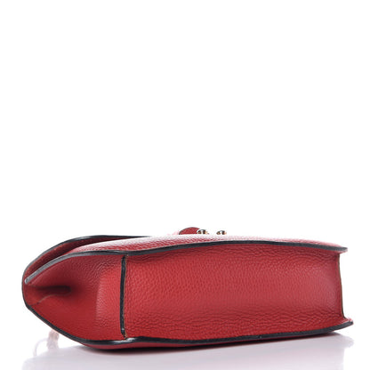 Valentino Garavani Pebbled Calfskin Medium Glam Lock Rockstud Flap Red 4 of 12