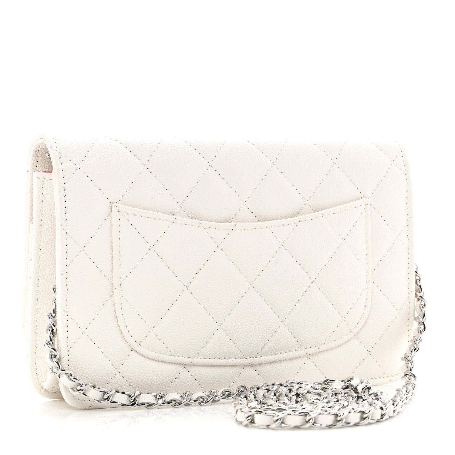 Chanel Caviar Quilted Chanel 19 Wallet On Chain WOC White Pink 3 of 12