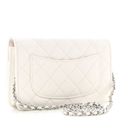 Chanel Caviar Quilted Chanel 19 Wallet On Chain WOC White Pink 3 of 12