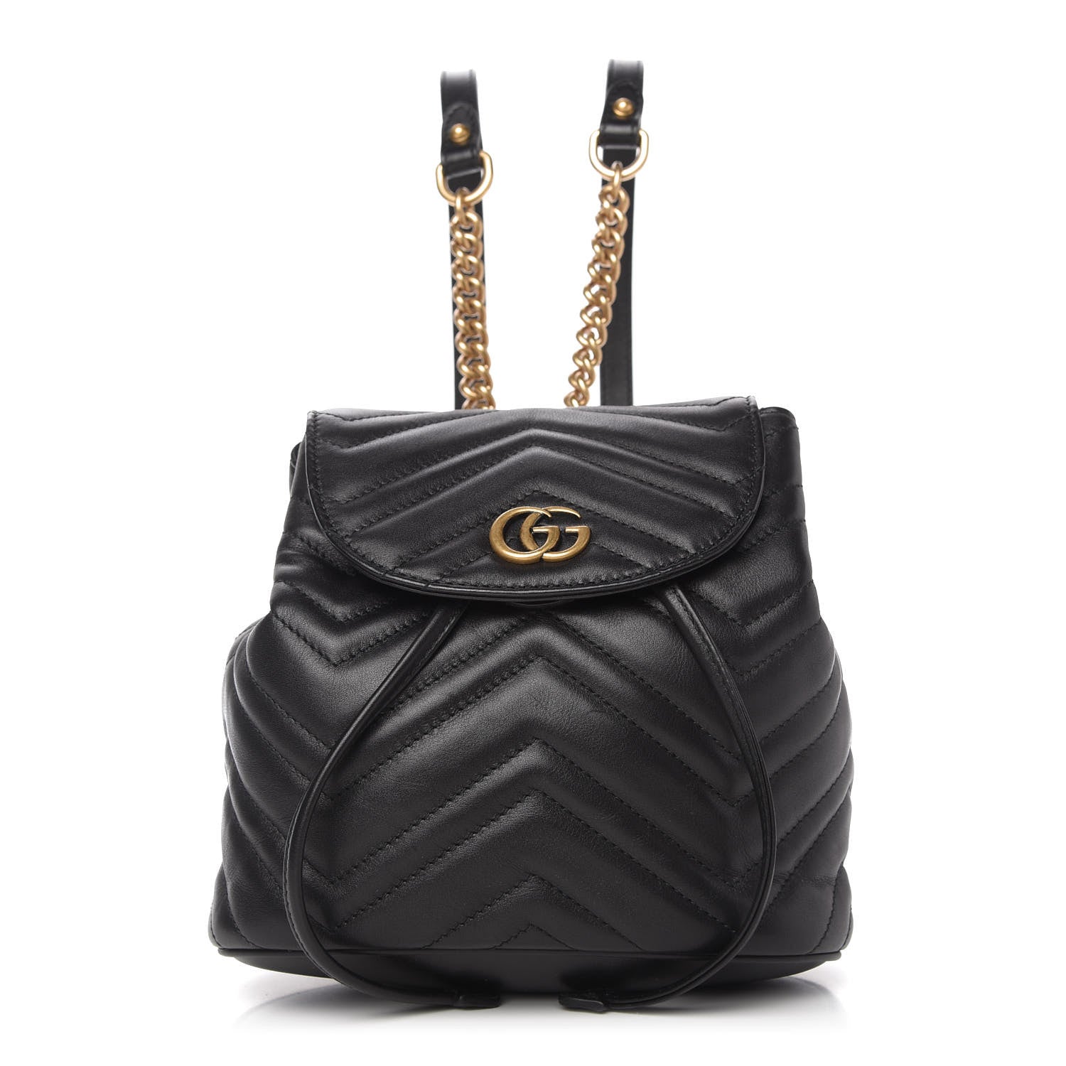 Gucci Calfskin Matelasse GG Marmont Flap Backpack Black 1 of 10