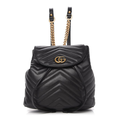 Gucci Calfskin Matelasse GG Marmont Flap Backpack Black 1 of 10