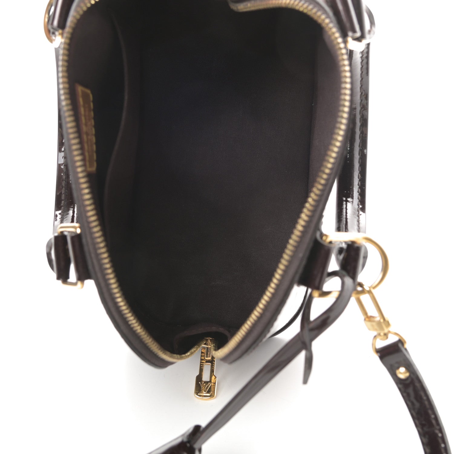 Louis Vuitton Vernis Rayures Alma BB Amarante 5 of 9