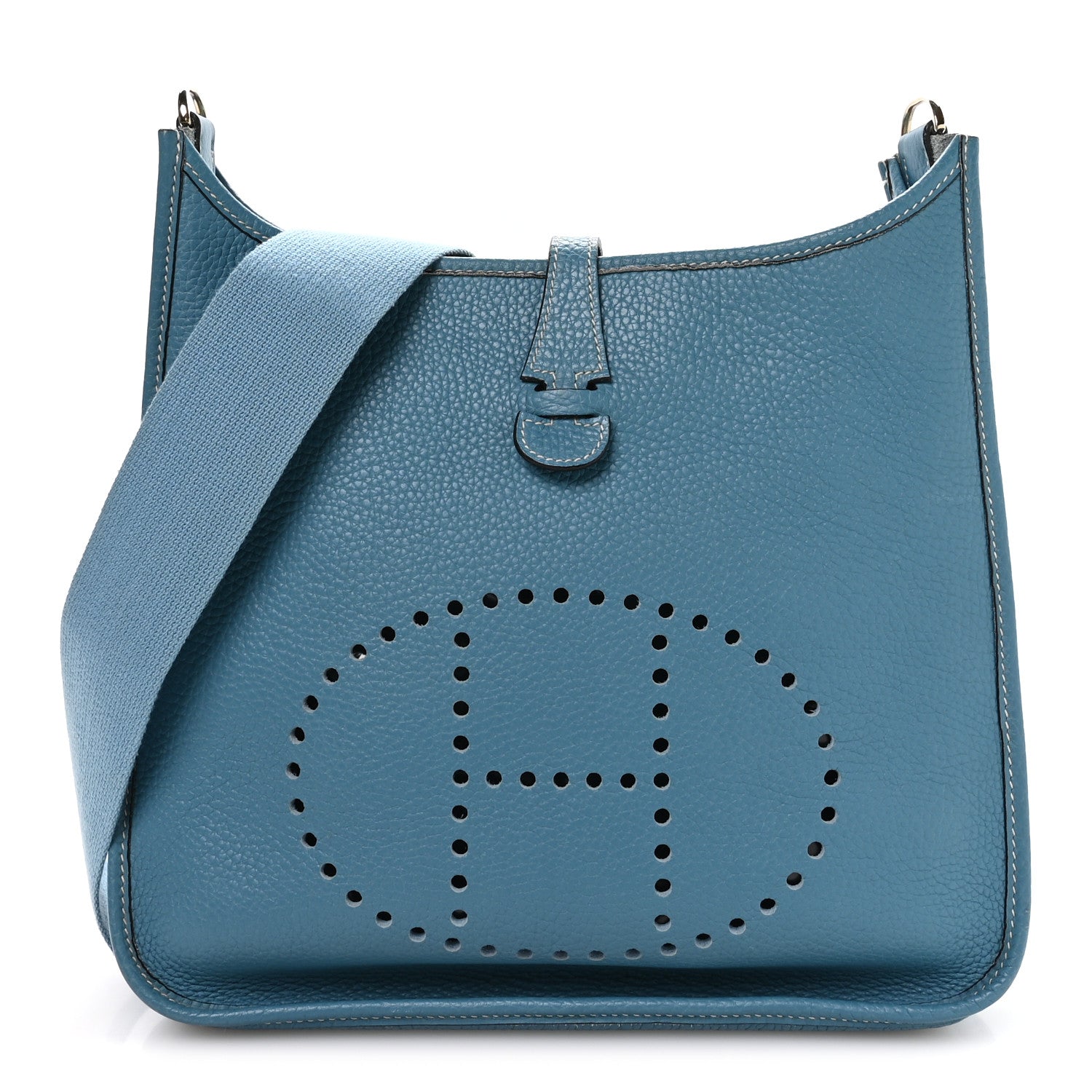 Hermes Taurillon Clemence Evelyne GM Blue Jean 1 of 10