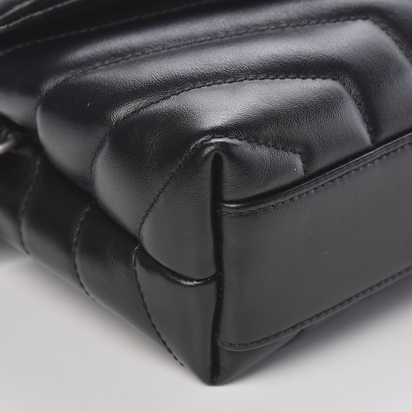 Calfskin Y Quilted Monogram Toy Loulou Crossbody Bag Black
