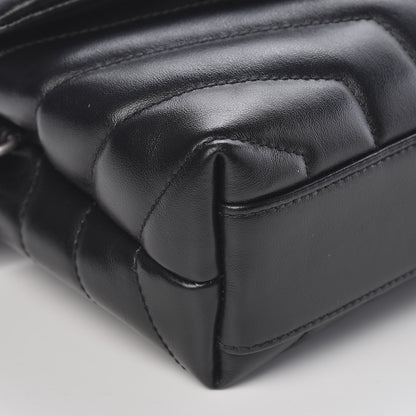 Saint Laurent Calfskin Y Quilted Monogram Toy Loulou Crossbody Bag Black 9 of 10