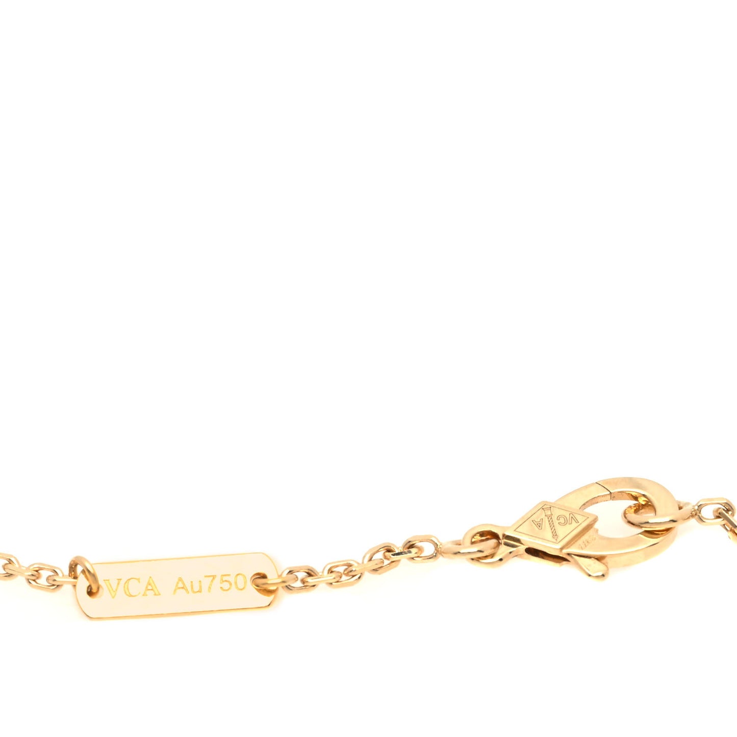 18K Yellow Gold Mother of Pearl Vintage Alhambra Pendant Necklace