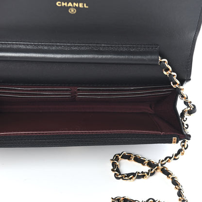 Chanel Lambskin Quilted Wallet On Chain WOC Black 5 of 10