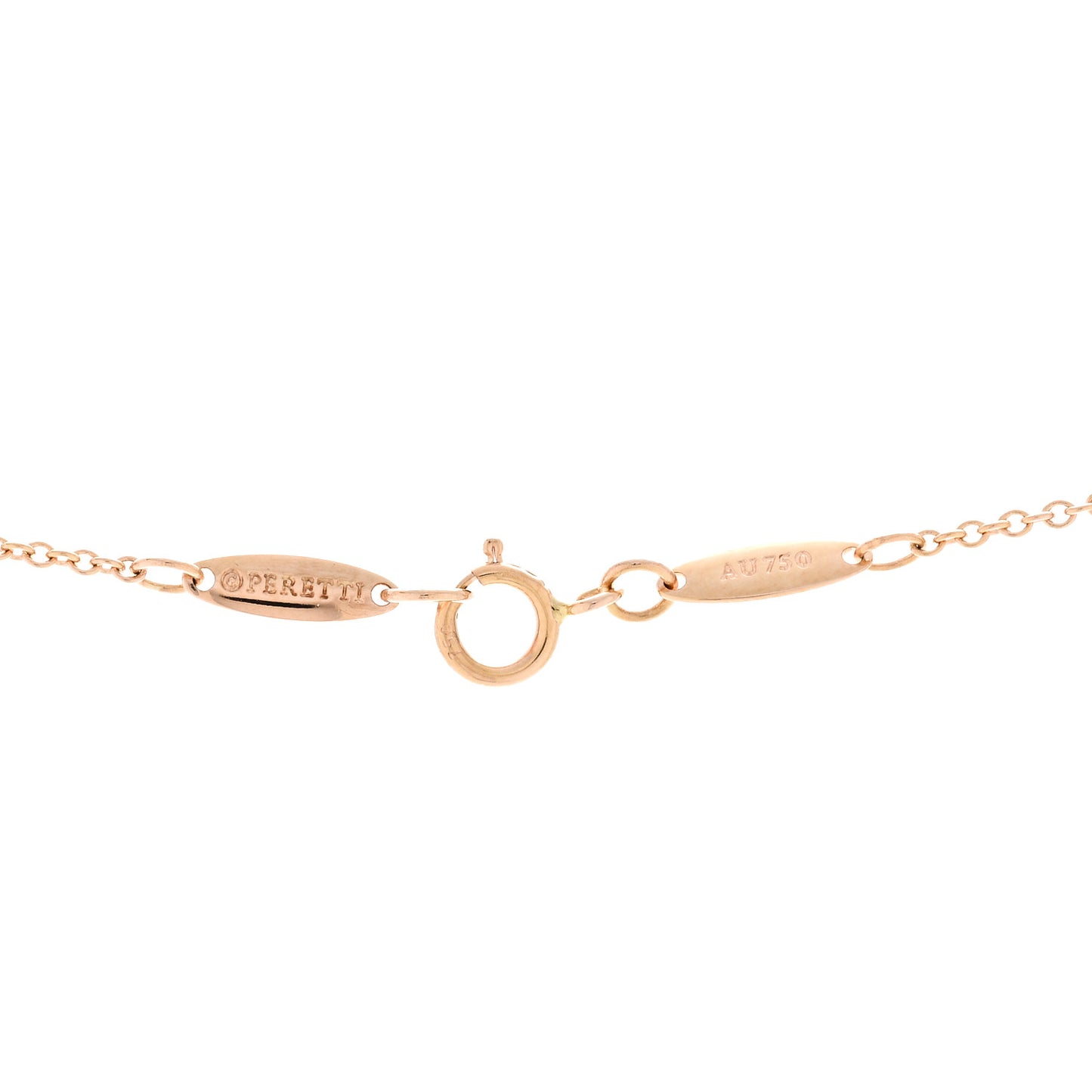 18K Rose Gold 9mm Elsa Peretti Bean Pendant Necklace