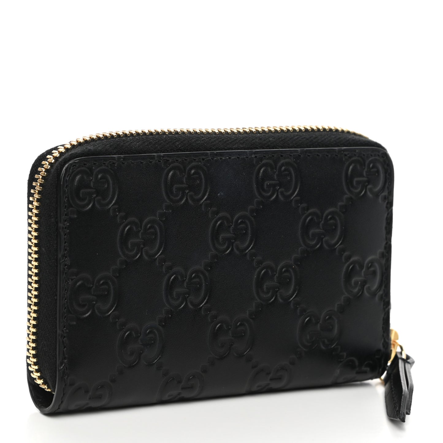 Guccissima Zip Around Card Case Black
