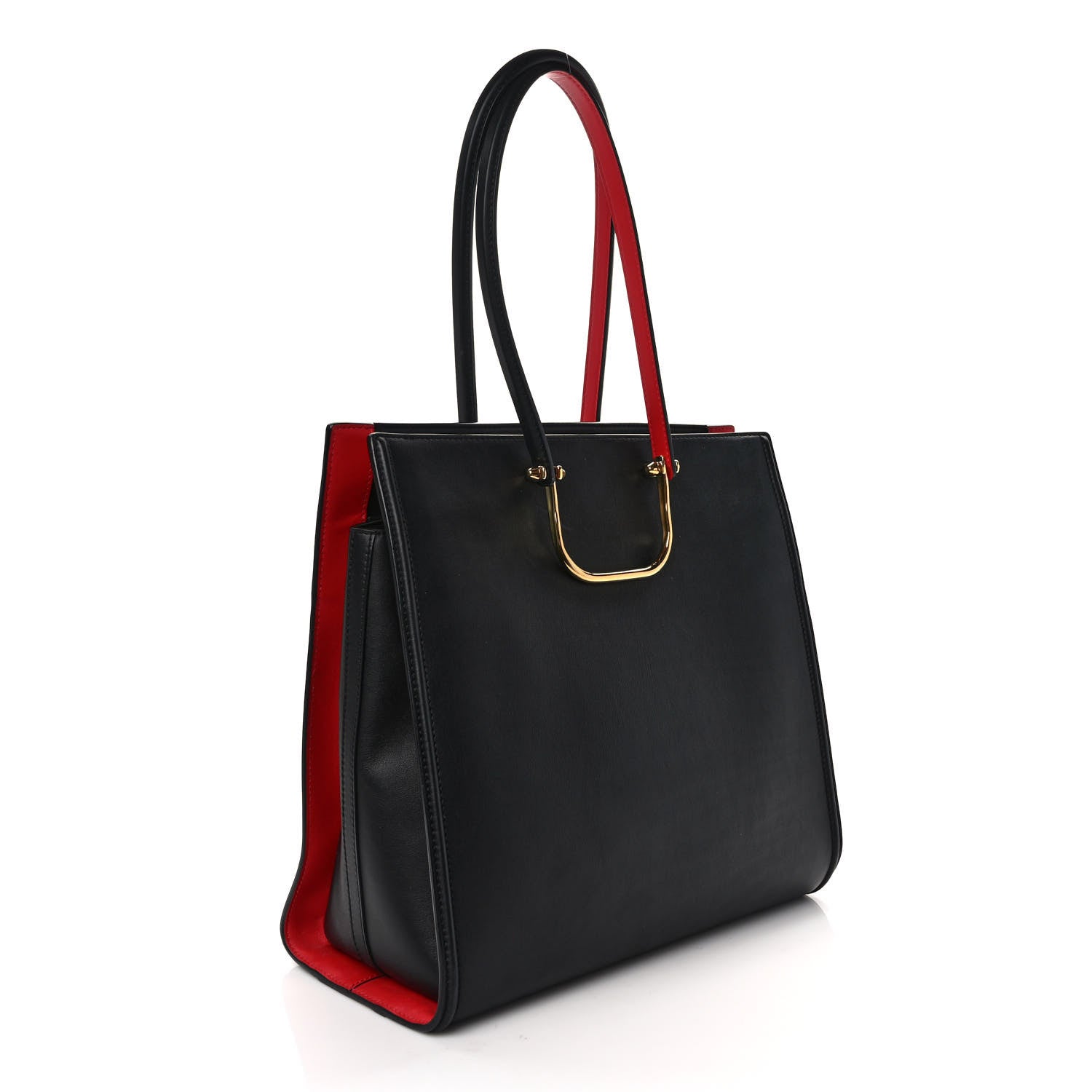 Alexander McQueen Calfskin The Tall Story Shoulder Bag Black Red 3 of 11