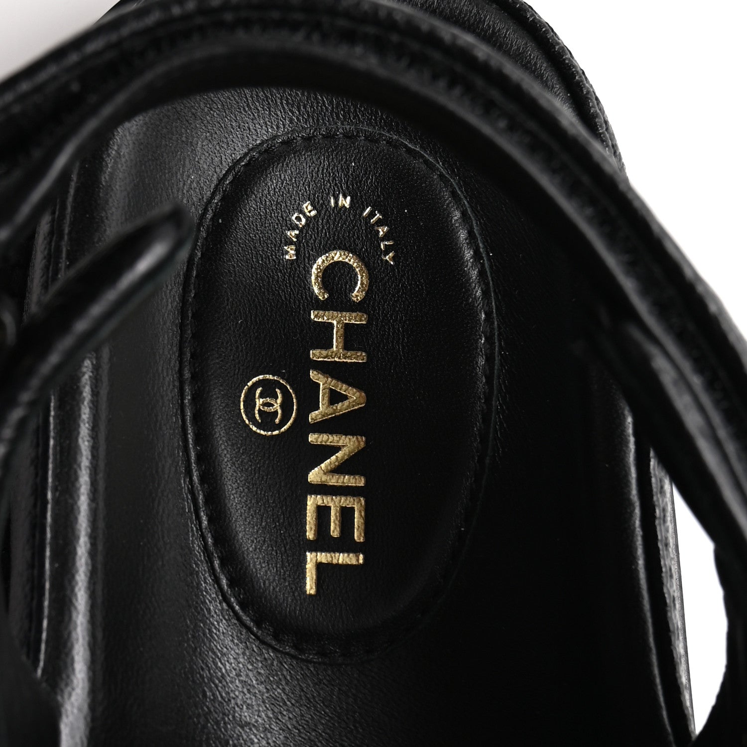 Chanel Grained Calfskin Velcro Dad Sandals 37.5 Black 8 of 10