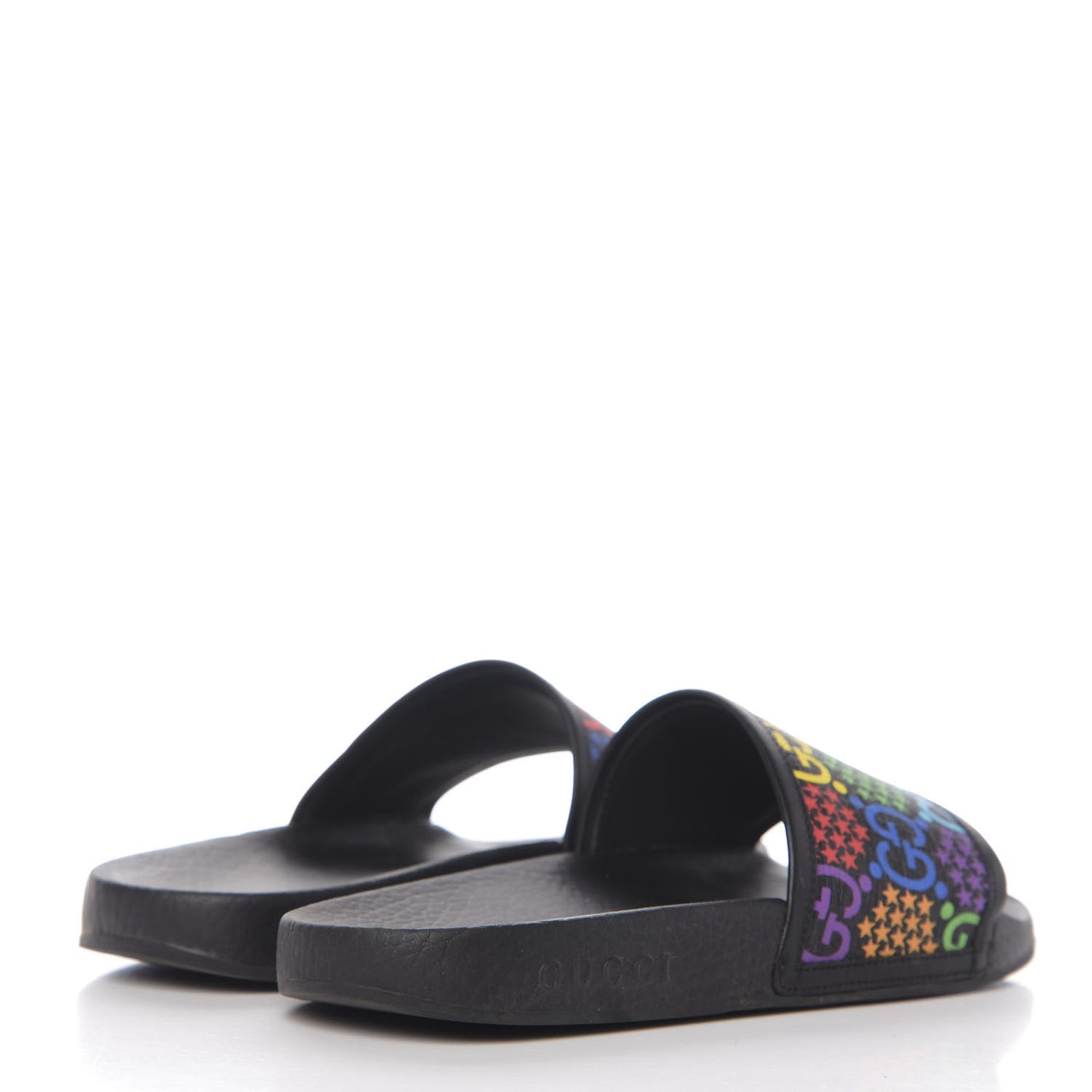 GG Supreme Monogram Psychedelic Slide Sandals 38 Black Multicolor