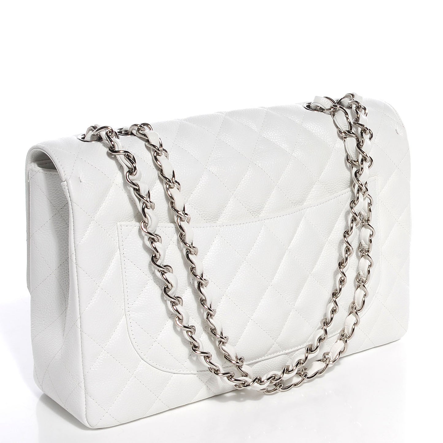 Caviar Jumbo Single Flap White