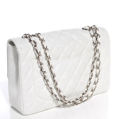 Chanel Caviar Jumbo Single Flap White 3 of 9