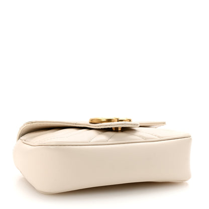 Gucci Calfskin Matelasse Super Mini GG Marmont Shoulder Bag White 4 of 8