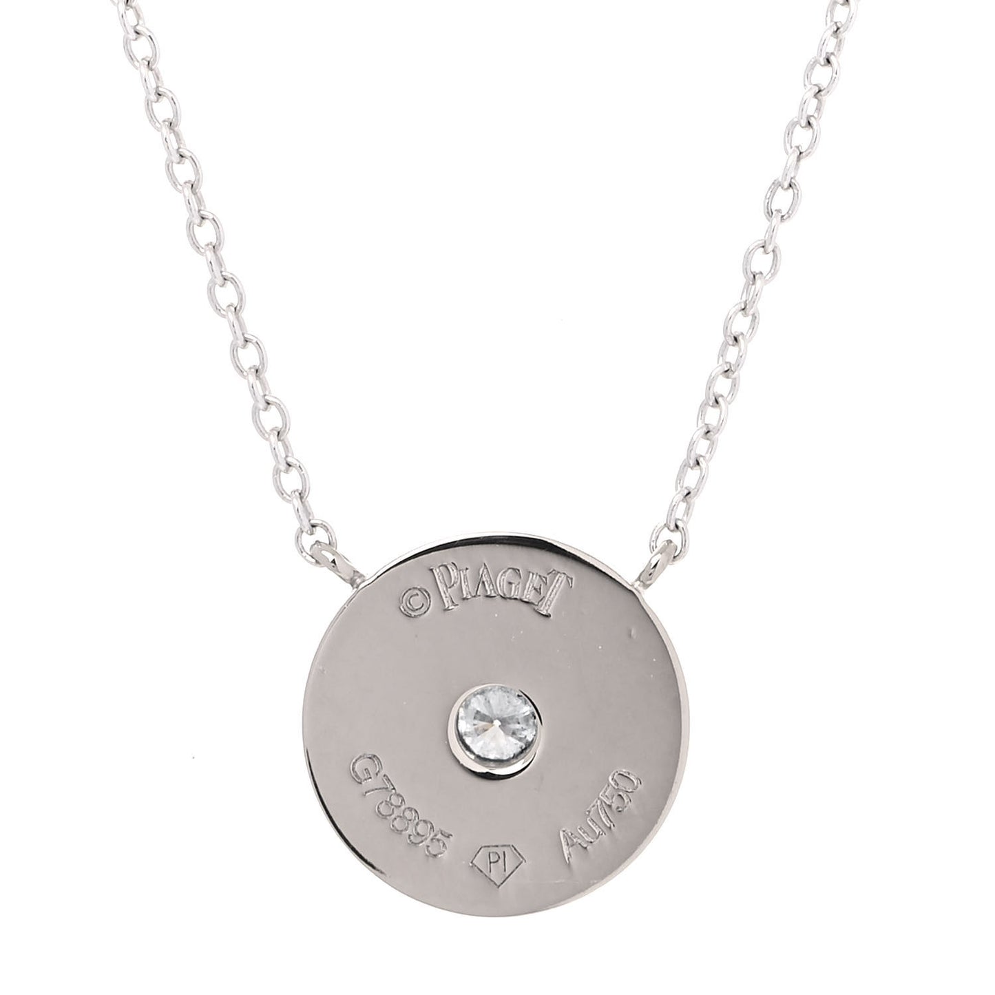 18K White Gold Diamond Possession Pendant Necklace