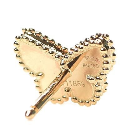 Van Cleef & Arpels 18K Yellow Gold Mother of Pearl Sweet Alhambra Butterfly Earrings 4 of 7