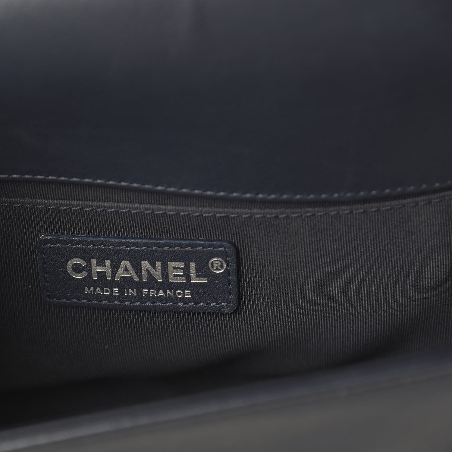 Chanel Lambskin Chevron Medium Boy Flap Dark Navy Blue 5 of 9