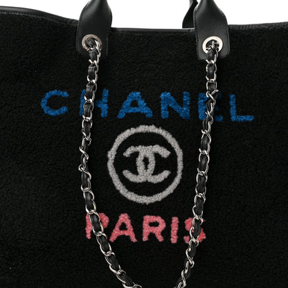 Chanel Shearling Extra Large Deauville Tote Black 8 of 10