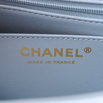 Chanel Caviar Quilted Retro Twist Top Handle Flap Light Grey 6 of 11