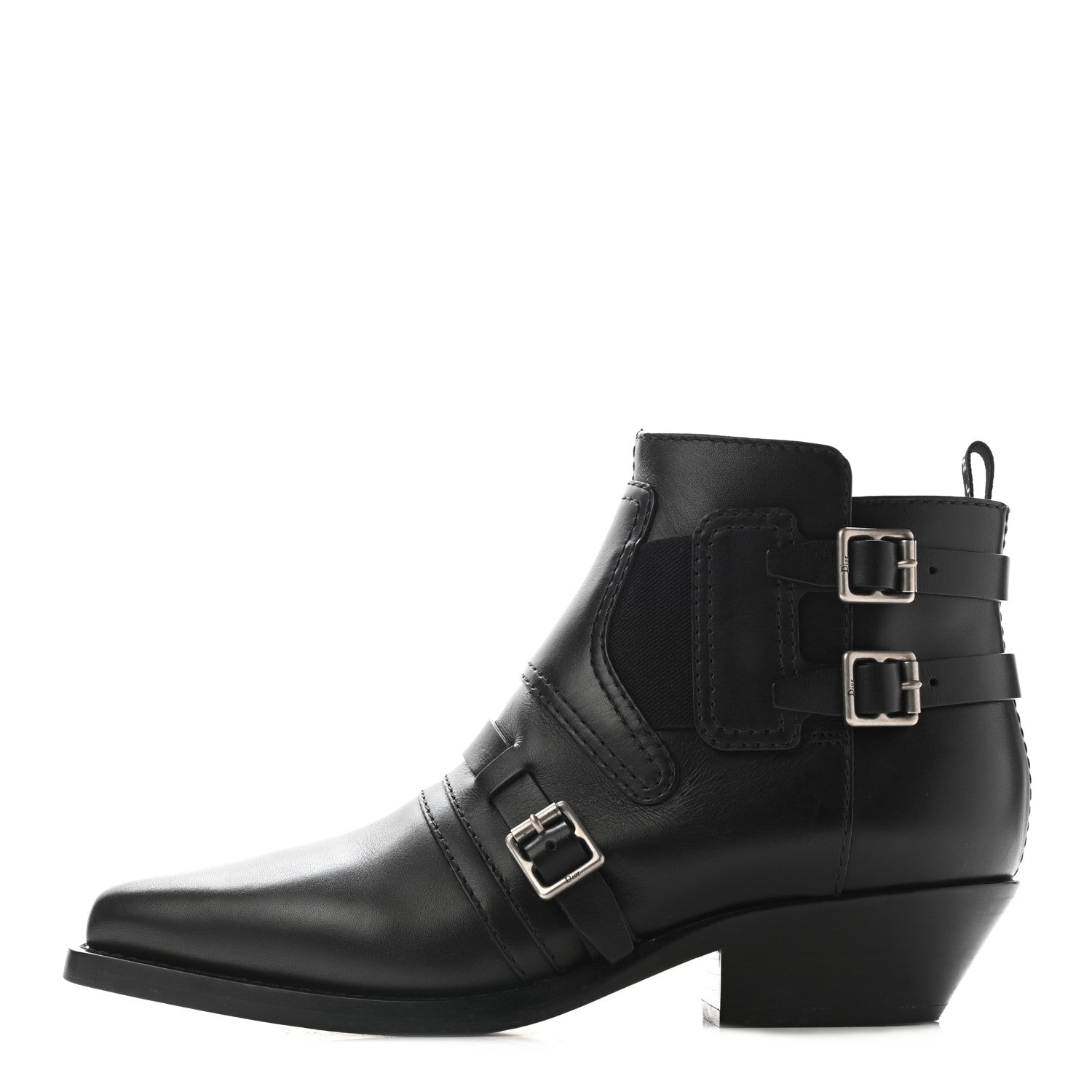 Christian Dior Calfskin Diorsaddle Boots 37 Black 1 of 16