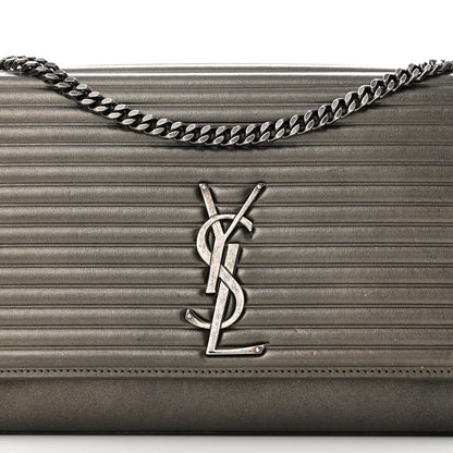 Saint Laurent Ribbed Calfskin Medium Monogram Kate Satchel Anthracite 7 of 11