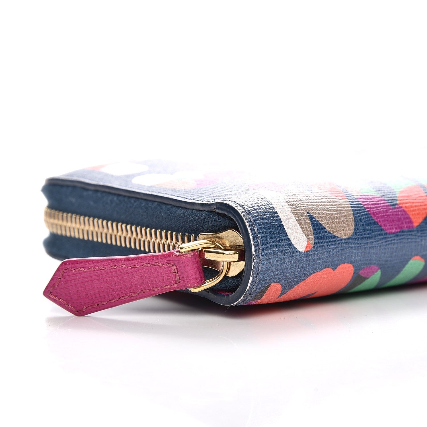 Fendi Vitello Elite Fendi Roma Simply Zip Around Wallet Cobalt Multicolor 8 of 10