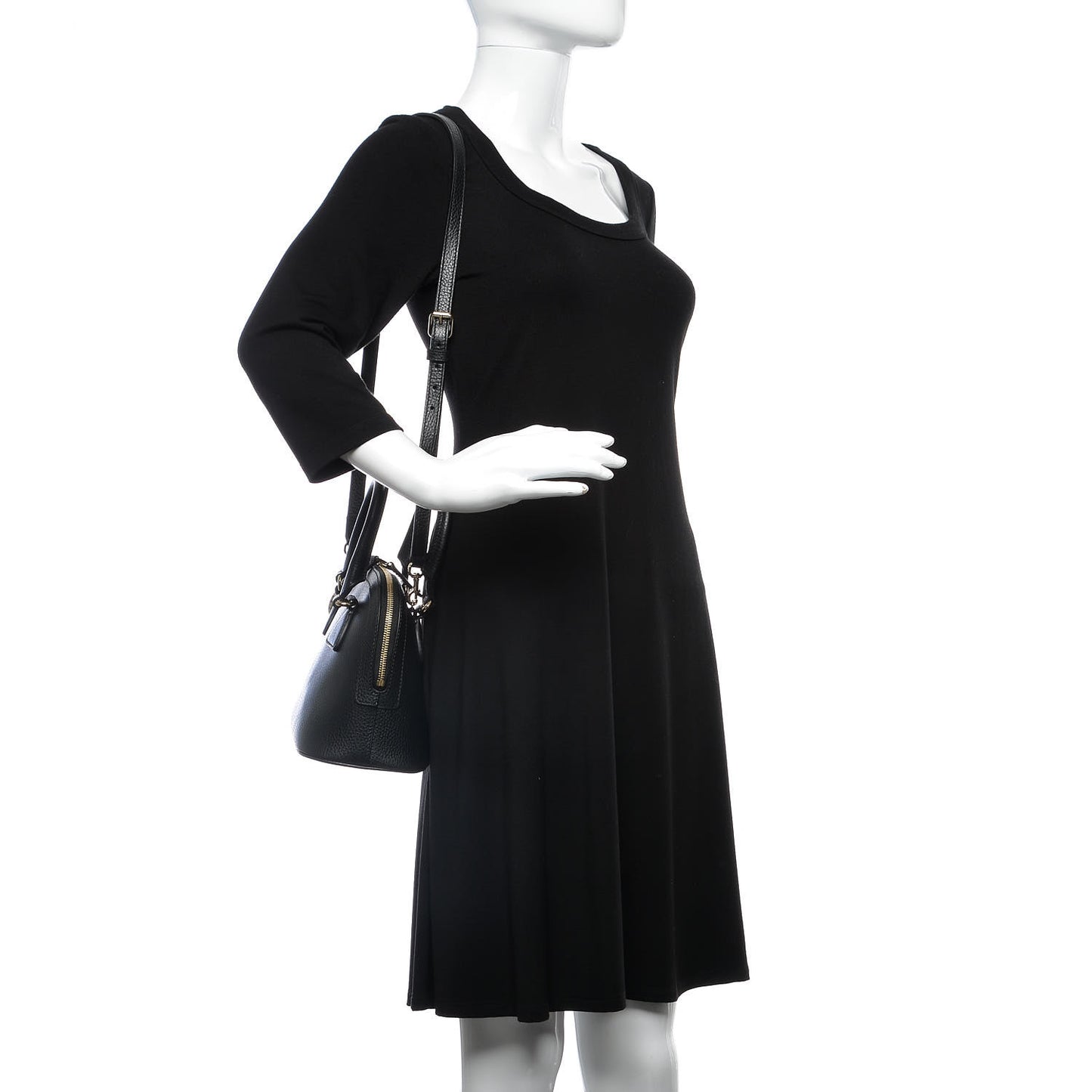 Dollar Calfskin Small GG Charm Dome Bag Black